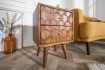Table de chevet en bois massif laqué design Sheesham 40cm