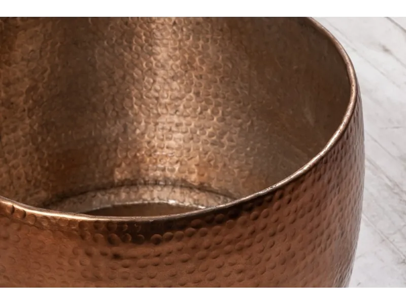 Table basse 80 cm ronde en aluminium coloris cuivre