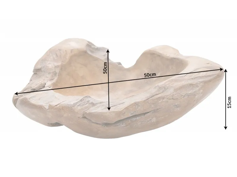 Corbeille de fruits design naturel en bois teck