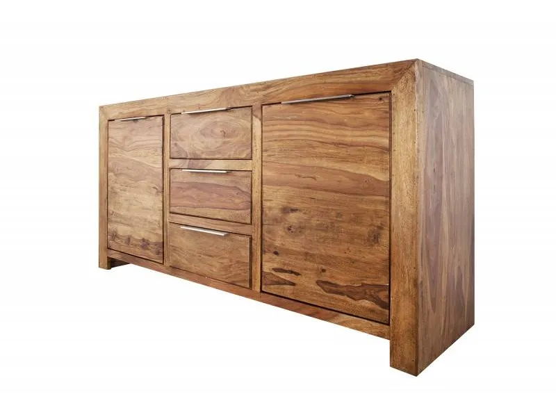 Bahut 140 cm à 2 portes et 3 tiroirs en bois massif