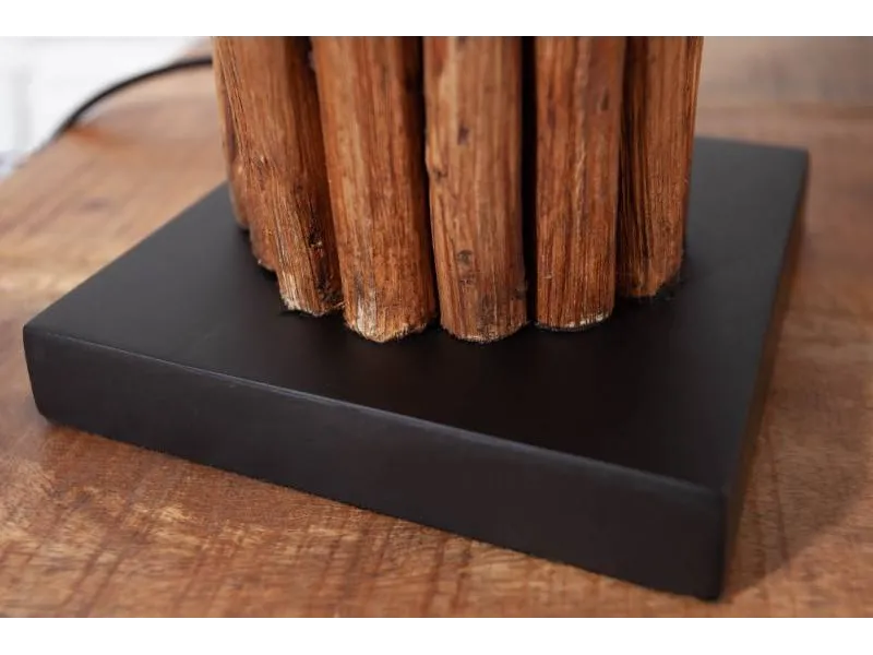 Lampe à poser de 15 cm en bois flotté coloris brun gris