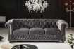Canapé Chic Chesterfield Design en Velours Gris 3 Places