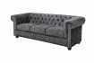 Canapé Chic Chesterfield Design en Velours Gris 3 Places