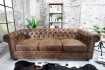 Canapé 3 places design chesterfield coloris marron