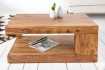 Table basse 90 cm design avec rangement en bois massif