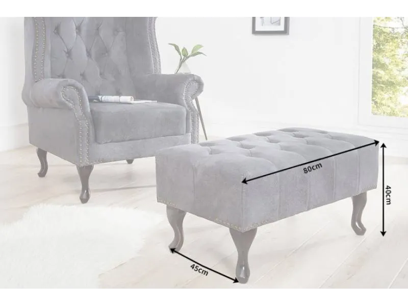 Pouf Chesterfield en microfibre gris