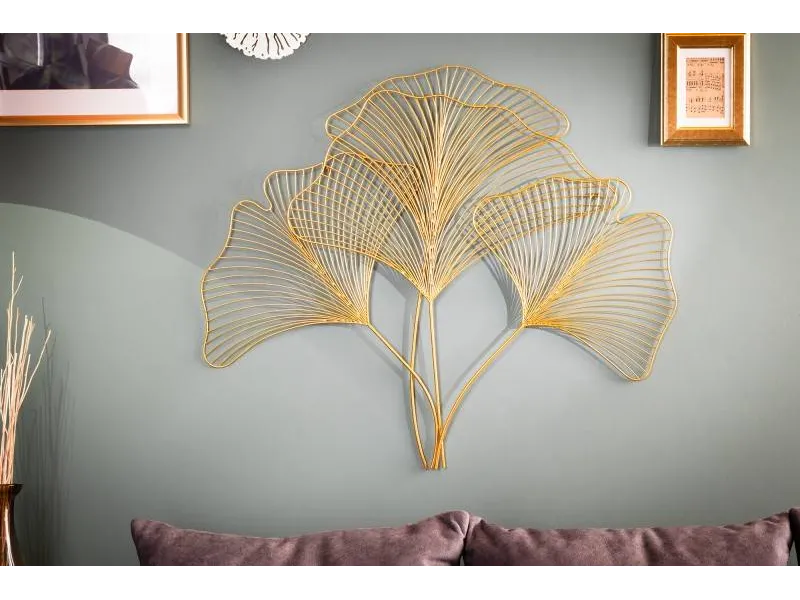 Décoration murale ginkgo 90cm coloris Or