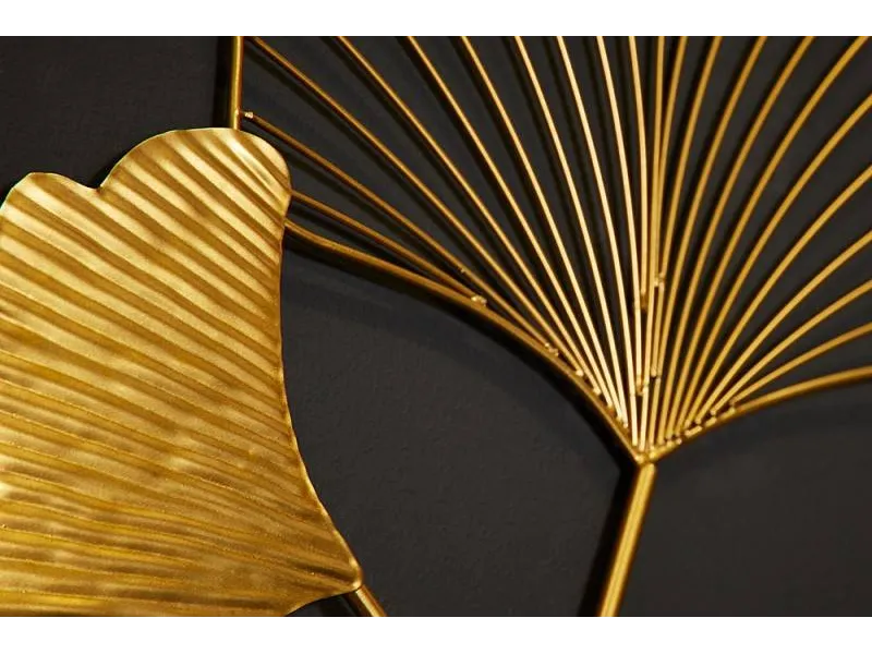 Décoration murale set de 3 ginkgo 40cm coloris Or