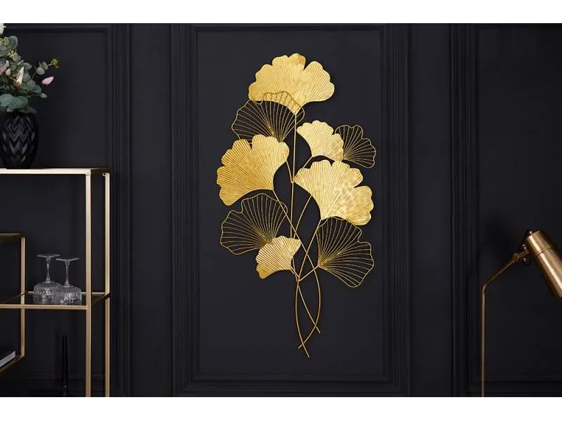 Décoration murale Ginkgo Doré 110cm