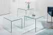 Ensemble de 3 tables basses en verre trempé coloris transparent