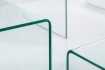 Ensemble de 3 tables basses en verre trempé coloris transparent