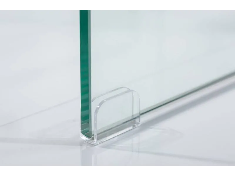 Ensemble de 3 tables basses en verre trempé coloris transparent