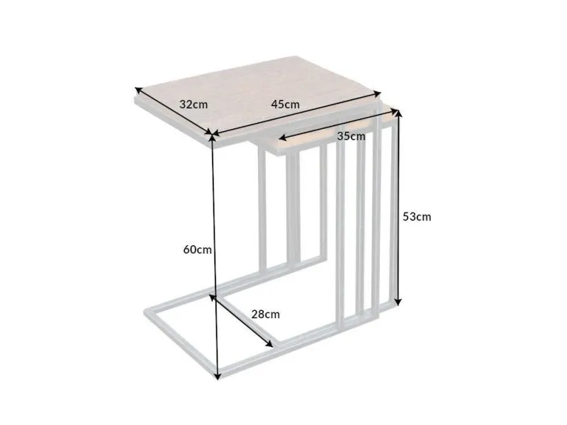 Table d'appoint Barracuda set de 2 bois recyclé