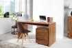 Caisson de bureau design en bois palissandre massif coloris naturel avec 3 tiroirs