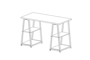 Bureau 120 cm 'Malino' structure métal et bois 2