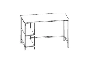 Bureau 120 cm 'Rustico' avec 2 étagères 2