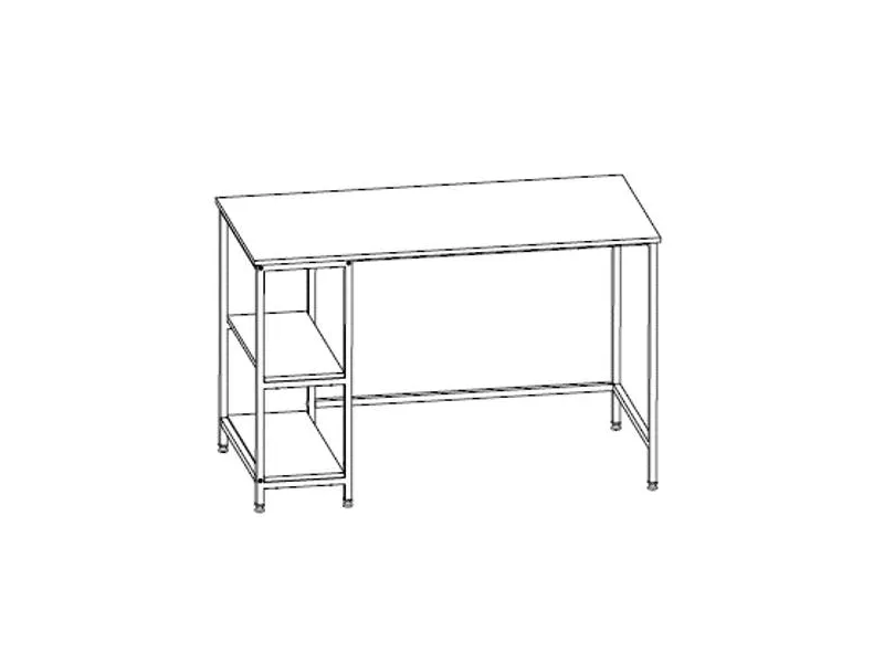 Bureau 120 cm 'Rustico' avec 2 étagères