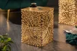 Ensemble de 2 tables d'appoint en forme de feuille en métal doré