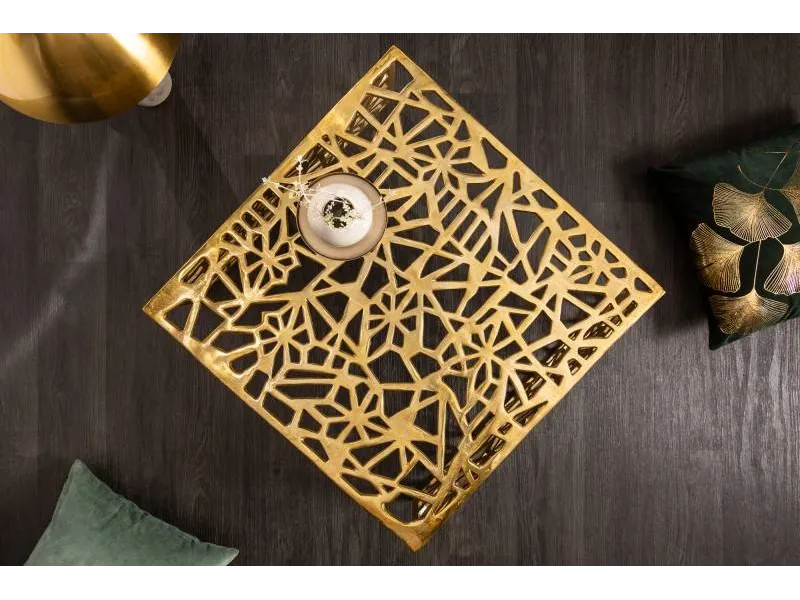 Table basse 60 cm en métal coloris or