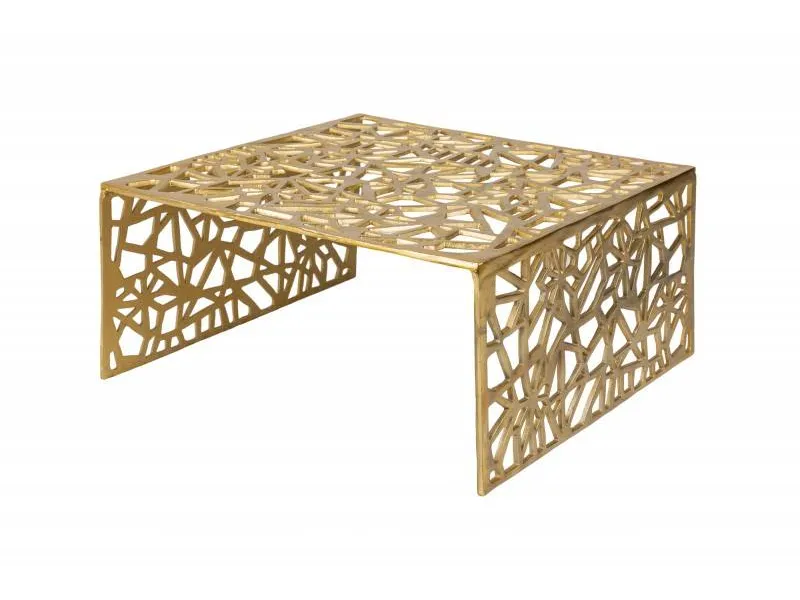 Table basse 60 cm en métal coloris or