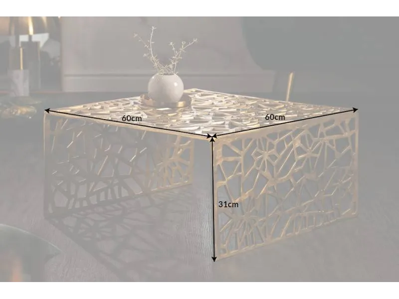 Table basse 60 cm en métal coloris or
