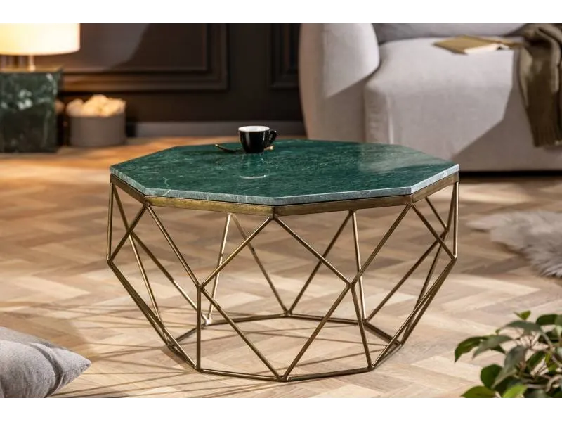 Table basse Diamond 70cm en marbre coloris vert