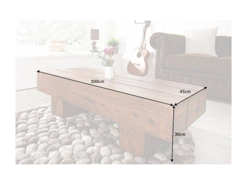 Table basse 100cm en bois massif