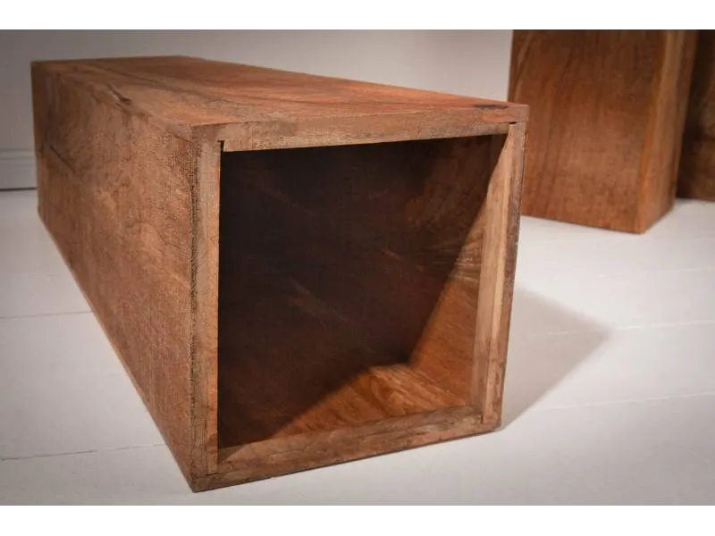 Colonnes décoratives de couleur naturelle en manguier massif