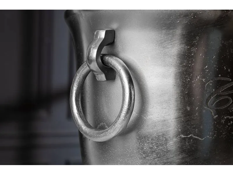 Seau à bouteille moderne de 40cm coloris argenté en aluminium