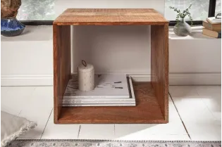 Cube de rangement 43 cm étagère design en manguier massif 2