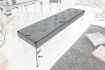 Banquette design BAROQUE 172cm en velours noir et acier inoxydable
