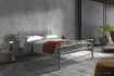 Lit moderne en métal gris de 140x200 cm