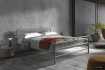Lit moderne de 160x200 cm en métal coloris gris