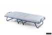 Lit pliable en métal gris 80x190 cm avec roues et matelas inclus