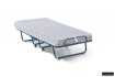 Lit pliable en métal gris 80x190 cm avec roues et matelas inclus