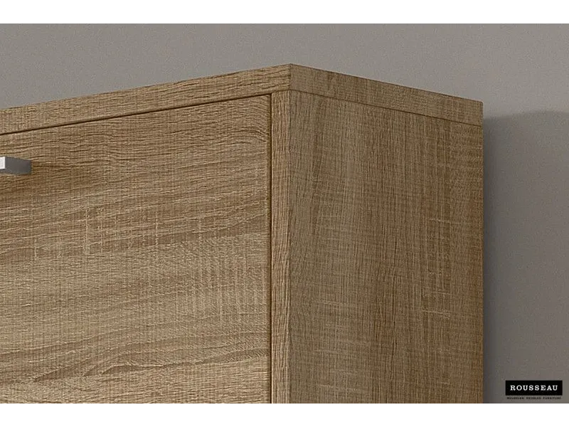 Meuble rangement chaussures, 4 compartiments, coloris bois