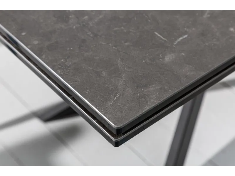 Table à manger extensible 180-220-260cm céramique aspect graphite