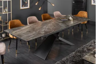 Table à manger extensible 180-220-260cm céramique aspect marbre