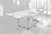 Table à manger extensible 180-220-260cm céramique aspect marbre blanc