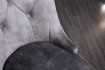 Lot de 2 Chaises de château en velours gris piètement en acier inoxydable, tête de lion argenté