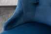 Lot de 2 Chaises de château en velours bleu royal piètement en acier inoxydable, tête de lion argenté