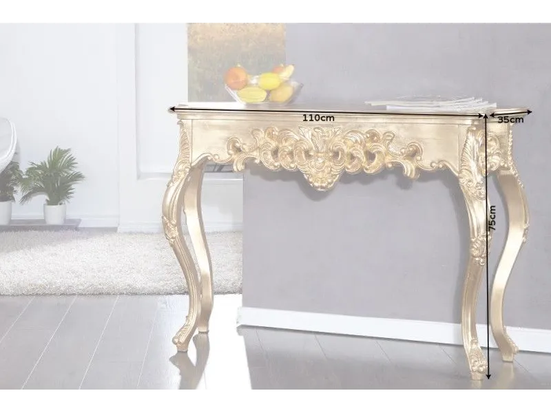Meuble console 110 cm design classique coloris doré