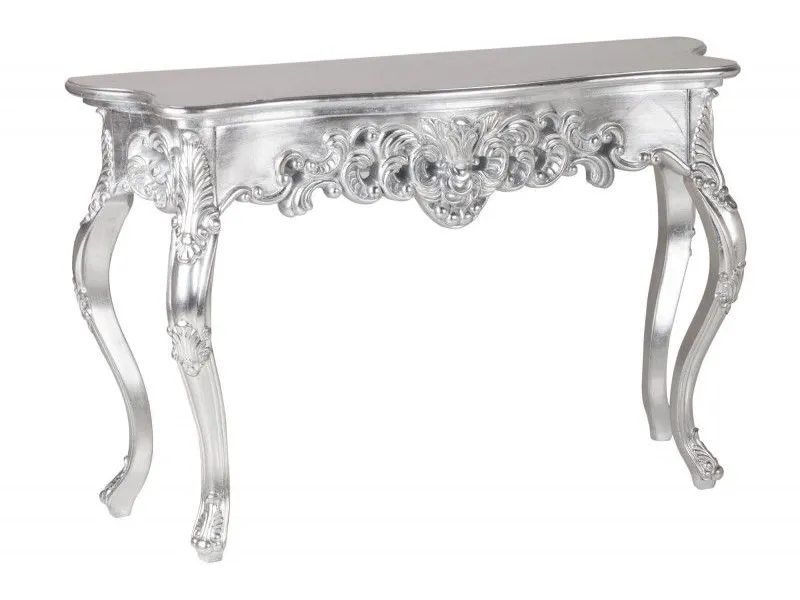 Meuble console 110 cm design classique coloris argent