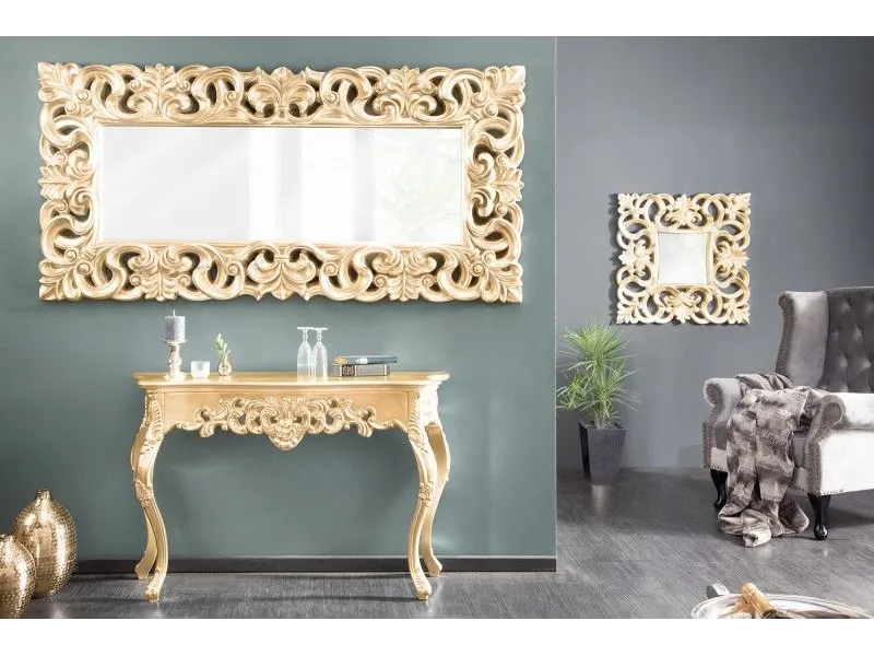 Miroir mural style baroque en polyrésine doré 180cm