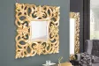 Miroir mural style baroque teinté doré 75cm