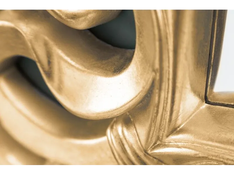 Miroir mural style baroque teinté doré 75cm