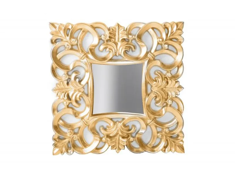 Miroir mural style baroque teinté doré 75cm