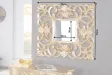 Miroir mural style baroque teinté doré 75cm